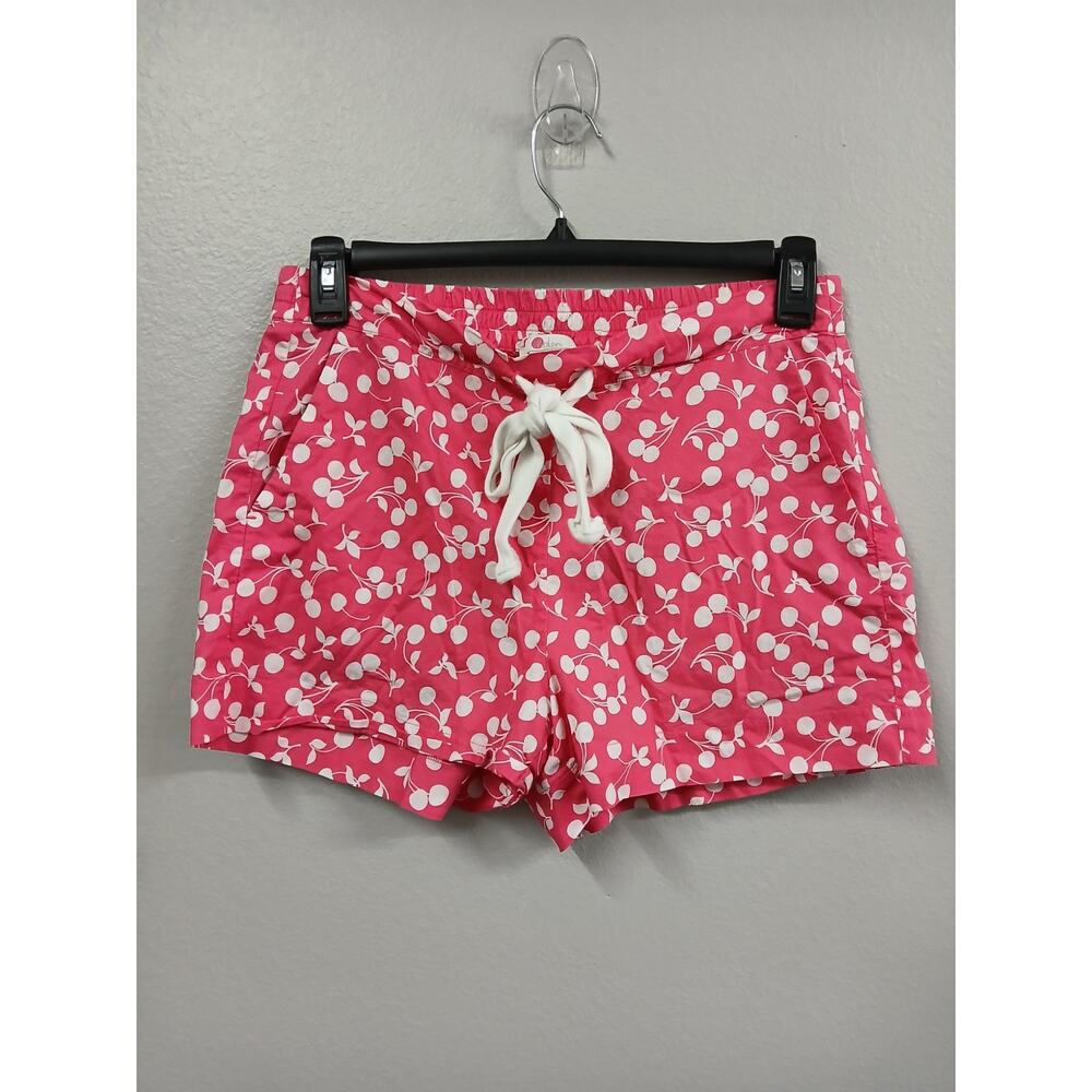Boden Pajama Shorts Medium PJ Cherry Novelty Drawstring Elastic Waist pink